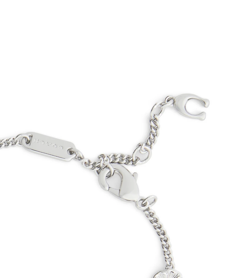 Coach Faux Stone Signature Tea Rose Strand Bracelet