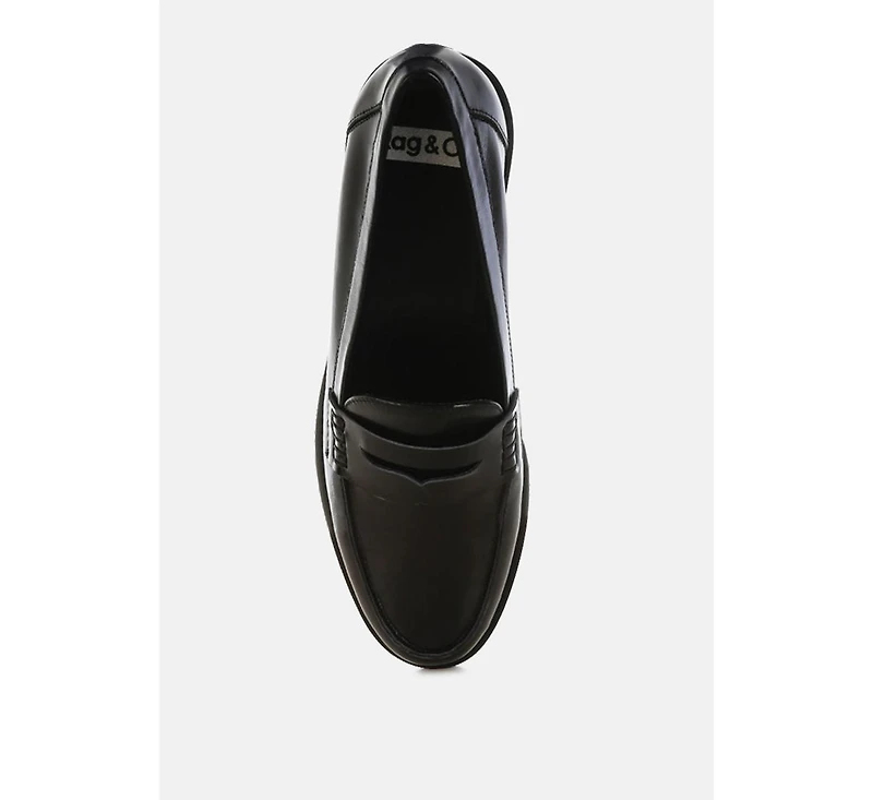 Roxana Real Leather Penny Strap Loafers Women