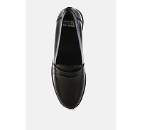 Roxana Real Leather Penny Strap Loafers Women