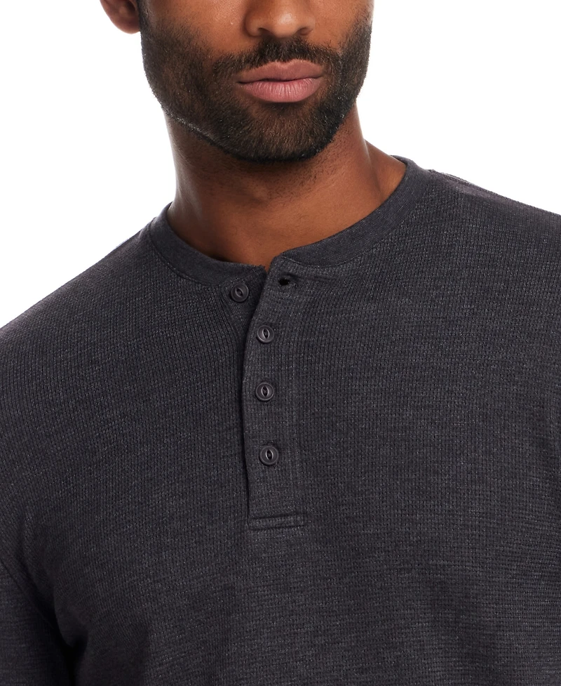 Weatherproof Vintage Men's Long Sleeve Waffle Henley Neck T-Shirt