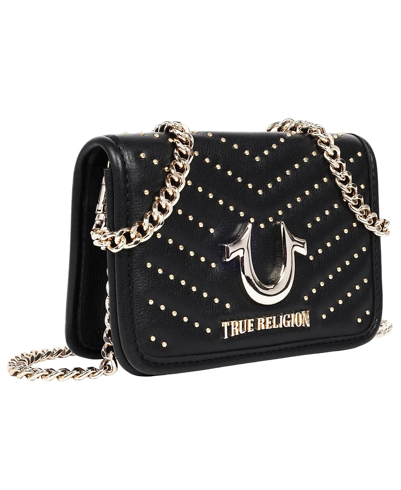 True Religion Horseshoe Multi Stud Flap Crossbody