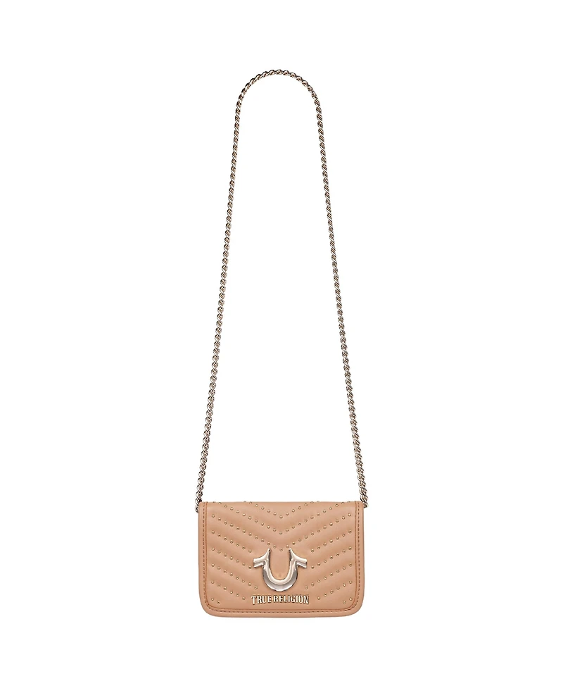 True Religion Horseshoe Multi Stud Flap Crossbody