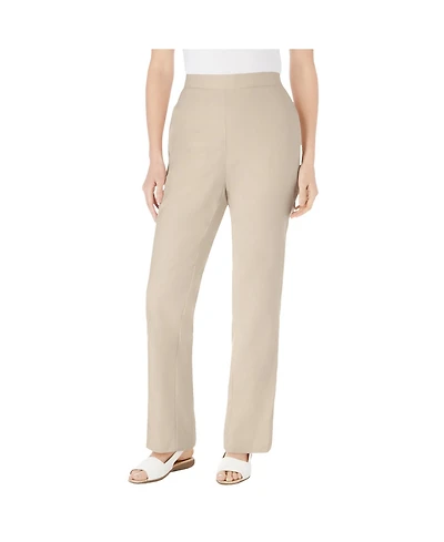 Woman Within Women's Tall Straight Leg Linen Pant