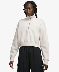 Nike Women's Sportswear Phoenix Fleece Quarter-Zip Cropped Sweatshirt