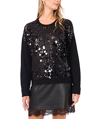 Vince Camuto Women's Multi Paillette Crewneck Sweater