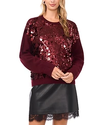 Vince Camuto Women's Multi Paillette Crewneck Sweater