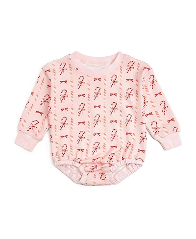 Sweet Wink Baby Girls Candy Cane Lane Christmas Long Sleeve Romper