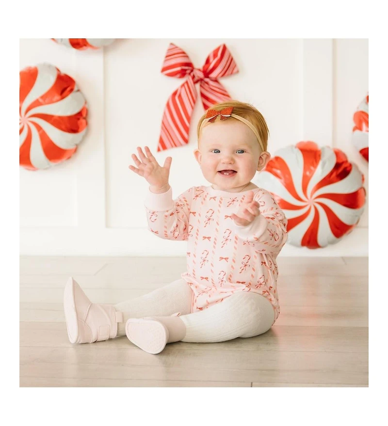 Sweet Wink Baby Girls Candy Cane Lane Christmas Long Sleeve Romper