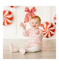 Sweet Wink Baby Girls Candy Cane Lane Christmas Long Sleeve Romper
