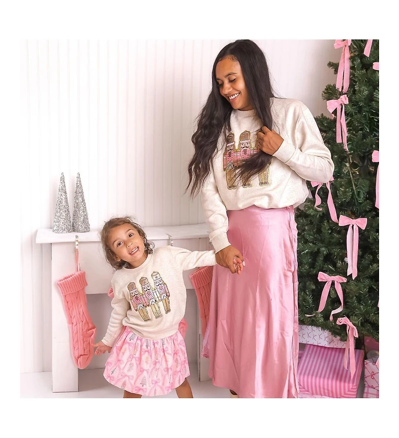 Sweet Wink Baby Girls Pastel Nutcracker Patch Christmas Sweatshirt