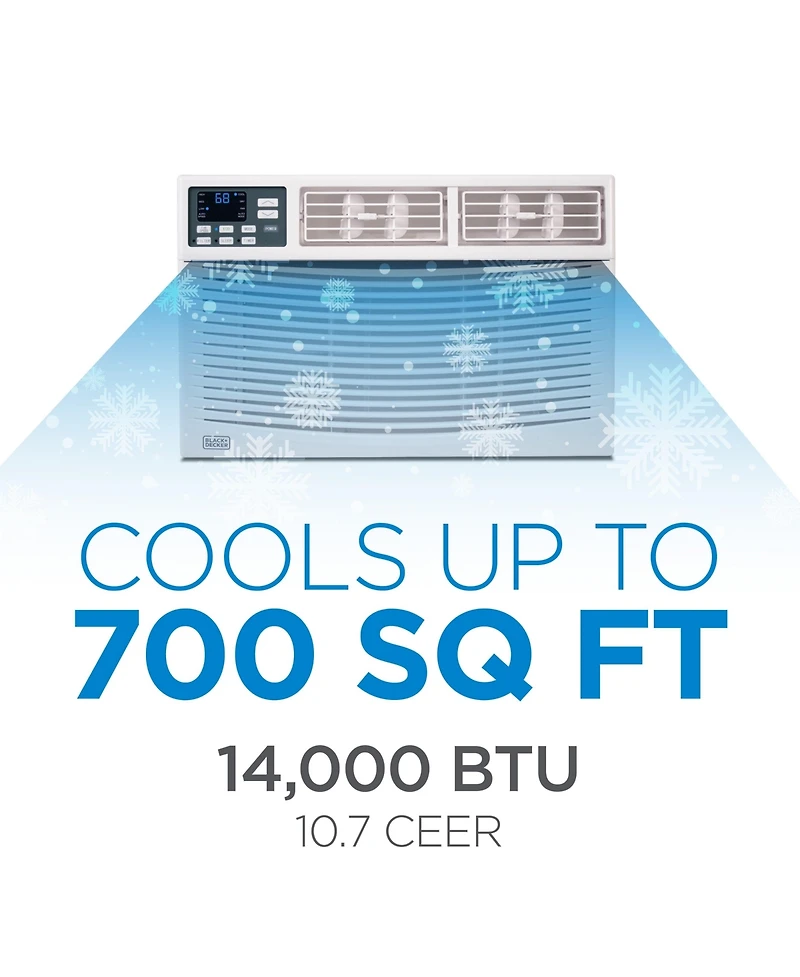 Black+Decker Window Air Conditioner 14000 Btu, Ac Window Unit Cools Up to 700 Square Feet