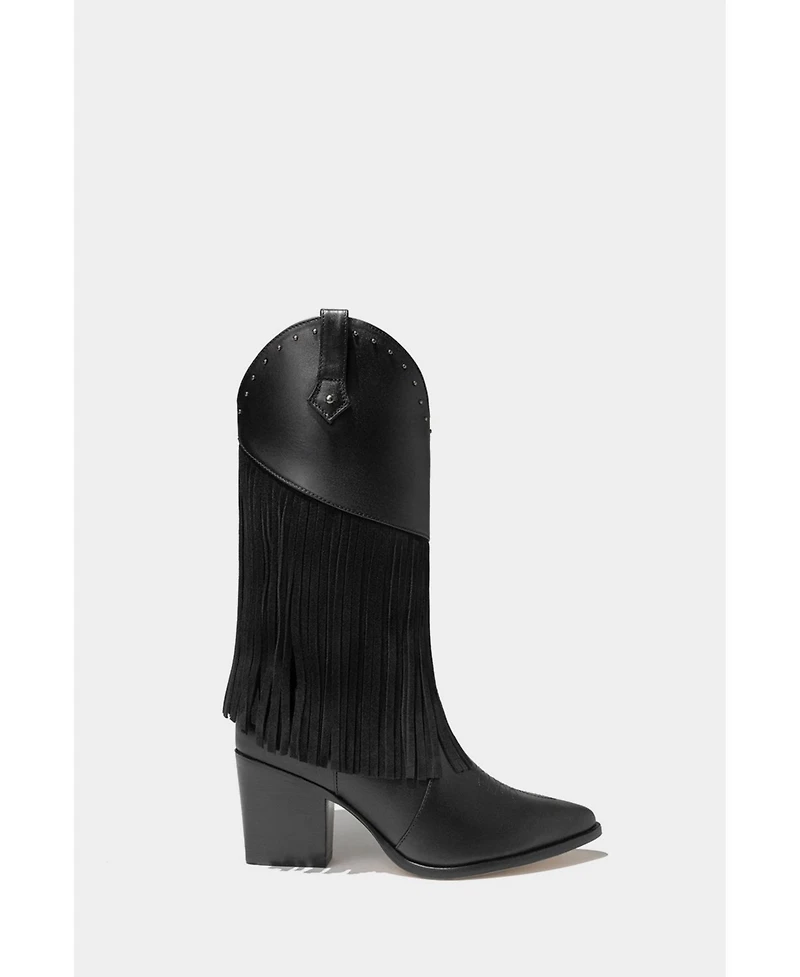 Leather Fringe Boots Feelings By Dante