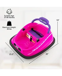 12V Kids Bumper Car Ride On Toy with Remote Control and 360° Spin