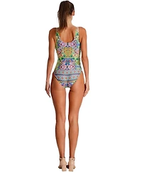 La Moda Clothing Women's Wrap One Piece Swimsuit