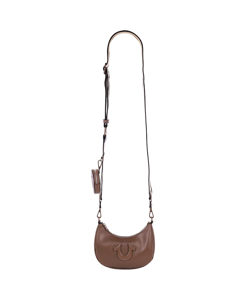 True Religion Logo Strap Crescent Hobo
