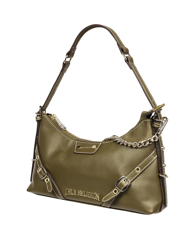 True Religion Smooth Pu Belted Shoulder Bag