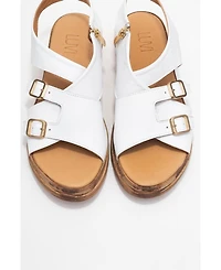 Forever & Always Shoes Levine Leather Buckled Side-Zip Sandal (Women)