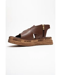 Forever & Always Shoes Levine Leather Buckled Side-Zip Sandal (Women)