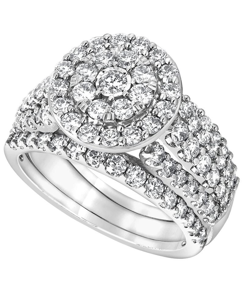 Macy's Certified Diamond Bridal Set Two Band Ring (2 ct. t.w.) in 14K White Gold