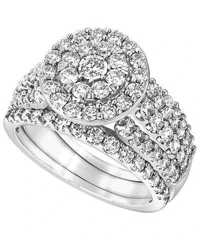 Macy's Certified Diamond Bridal Set Two Band Ring (2 ct. t.w.) in 14K White Gold