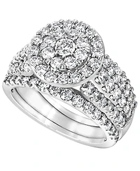 Macy's Certified Diamond Bridal Set Two Band Ring (2 ct. t.w.) in 14K White Gold