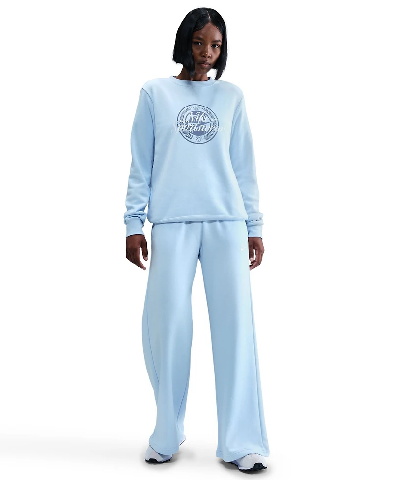 Nike Sportswear Women's Club Fleece Graphic Crewneck Sweatshirt