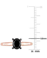 Macy's Oval Black Diamond Solitaire Engagement Ring (1 ct. t.w.) 14K Rose Gold