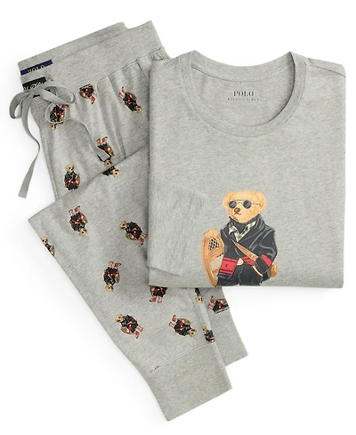 Polo Ralph Lauren Men's 2-Piece Long Sleeve Crew T-Shirt and Joggers Pajama Set