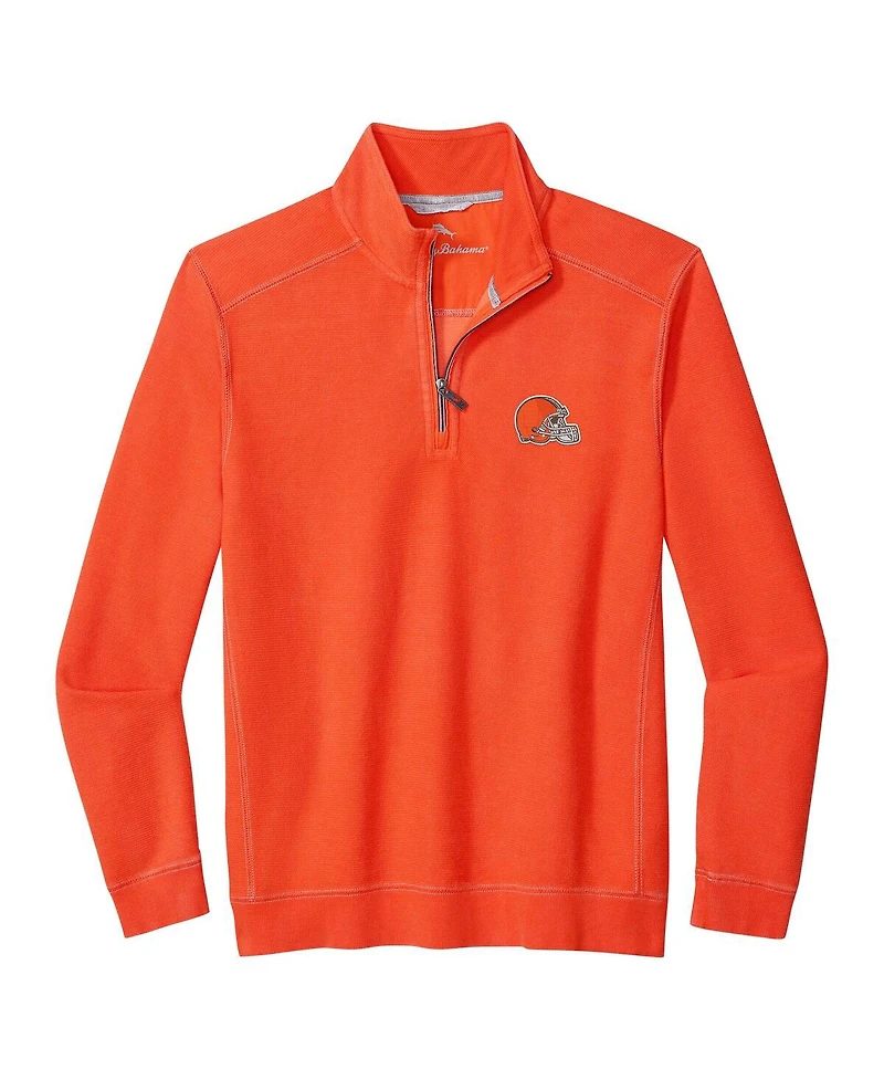 Tommy Bahama Men's Orange Cleveland Browns Sport Tobago Half-Zip Pullover
