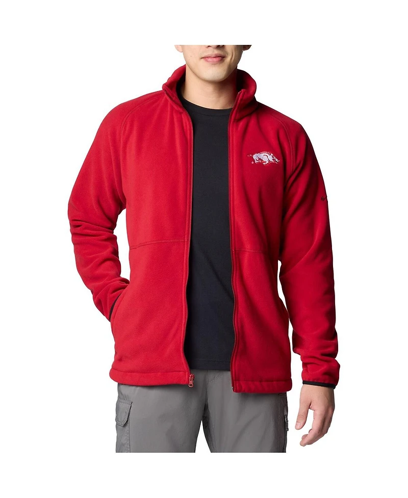 Columbia Men's Cardinal Arkansas Razorbacks Flanker Iv Fleece Raglan Full-Zip Jacket