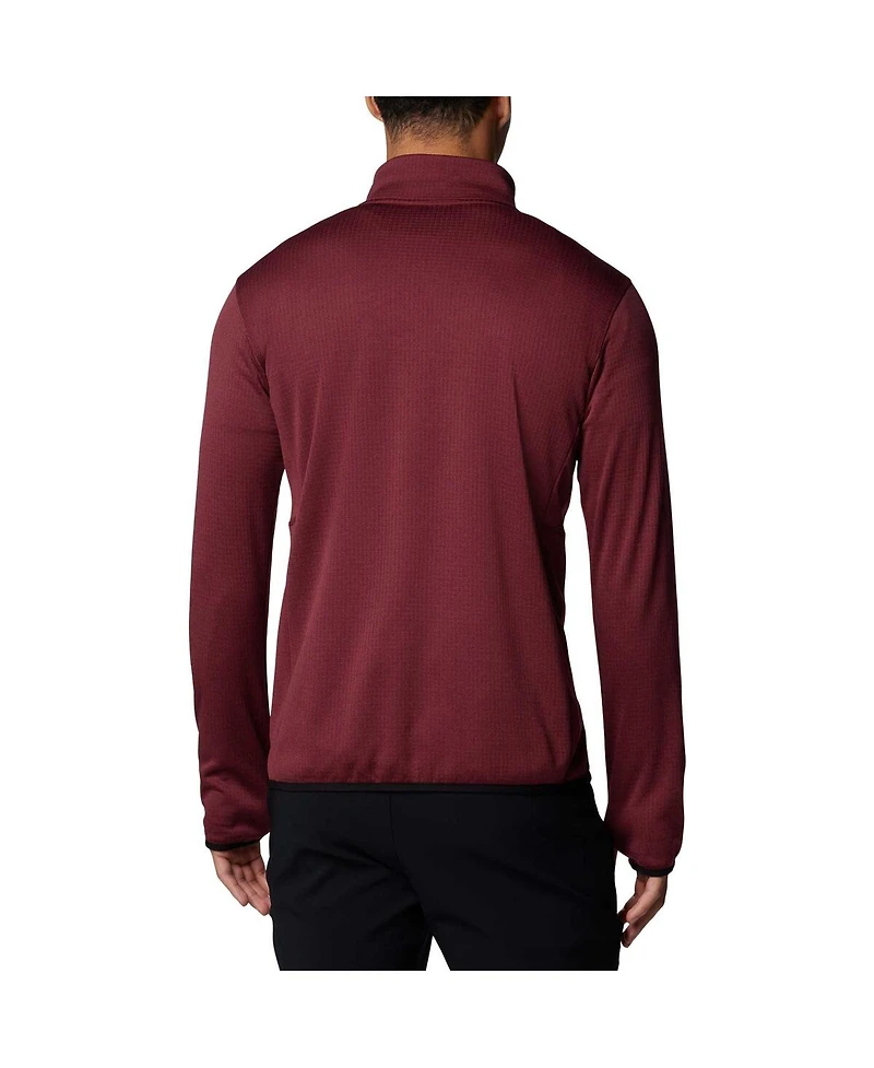 Columbia Men's Garnet Florida State Seminoles Park View Grid Fleece Omni-Wick Half-Zip Jacket
