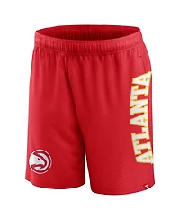 Fanatics Men's Red Atlanta Hawks Post Up Mesh Shorts