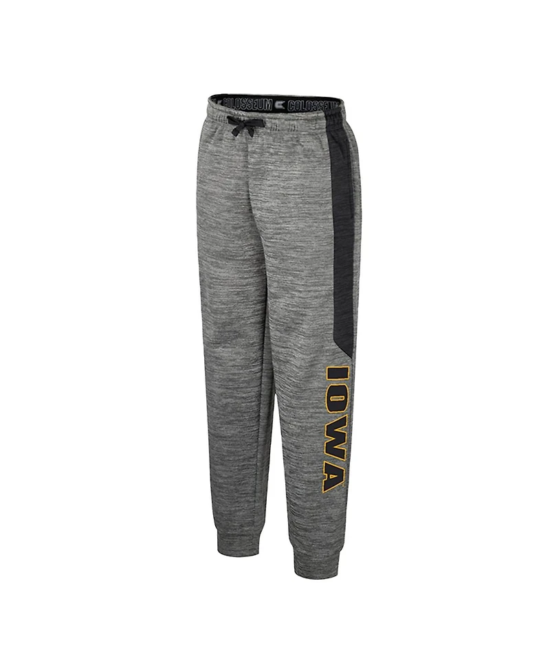Colosseum Big Boys and Girls Heather Gray Iowa Hawkeyes Fleece Pants