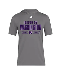 Adidas Men's Gray Washington Huskies 2025 Areoready Sideline Training Hooded T-Shirt