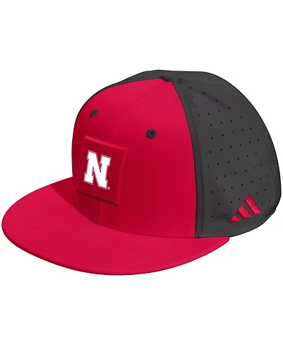 Adidas Men's and Women's Scarlet/Black Nebraska Huskers Performance Flat Bill Adjustable Hat
