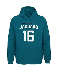 Outerstuff Big Boys and Girls Trevor Lawrence Teal Jacksonville Jaguars Mainliner Player Name Number Pullover Hoodie