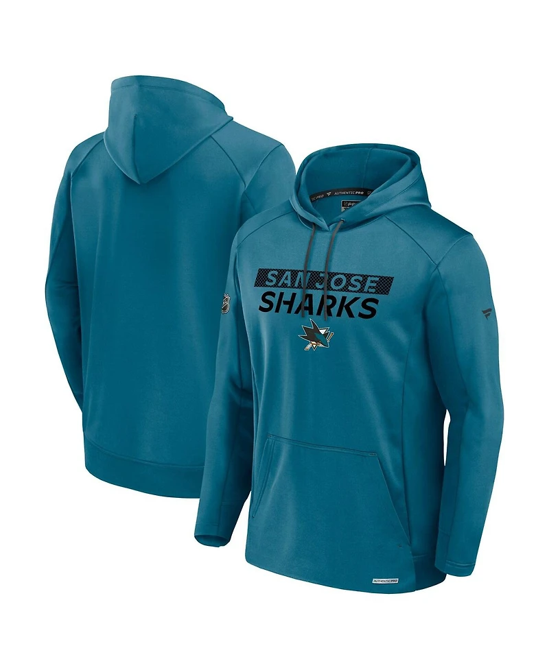 Fanatics Men's Teal San Jose Sharks Pro Rink Fleece Pullover Hoodie