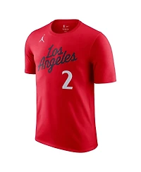 Jordan Men's Kawhi Leonard Red La Clippers Statement Edition Name Number T-Shirt