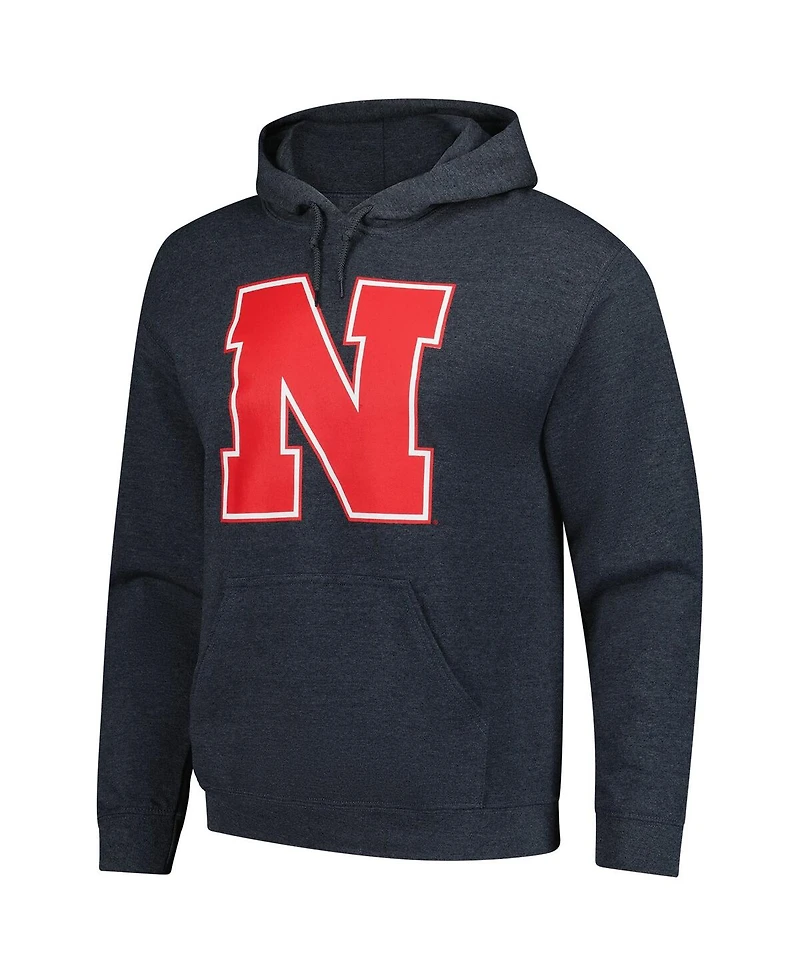 Fanatics Unlabeled Men's Heather Charcoal Nebraska Huskers Fleece Pullover Hoodie