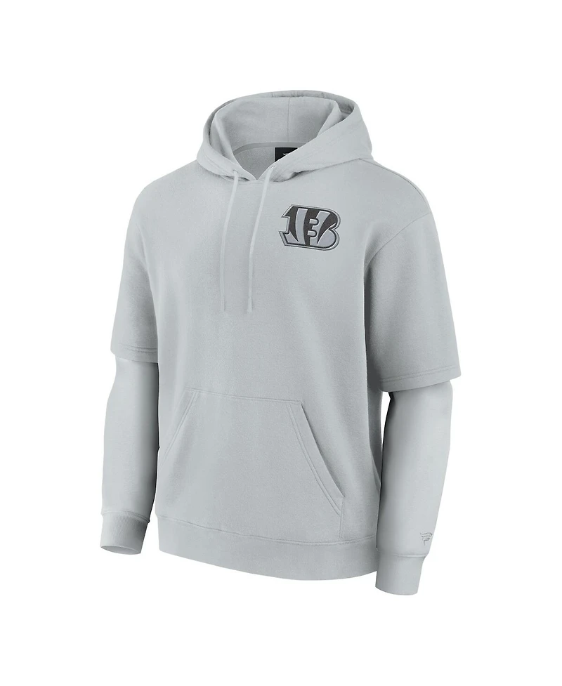 Fanatics Men's and Women's Gray Cincinnati Bengals Sleek Elements Pullover Hoodie
