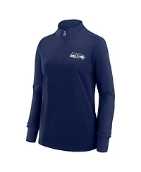 Logo Athletic Women's College Navy Seattle Seahawks Velocity Quarter-Zip Jacket