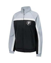 G-iii 4Her by Carl Banks Women's Black Las Vegas Raiders Post Game Full-Zip Track Jacket