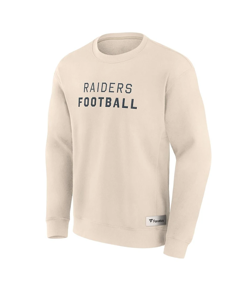 Fanatics Men's Cream Las Vegas Raiders Elements Future Ground Lettering Pullover Sweatshirt
