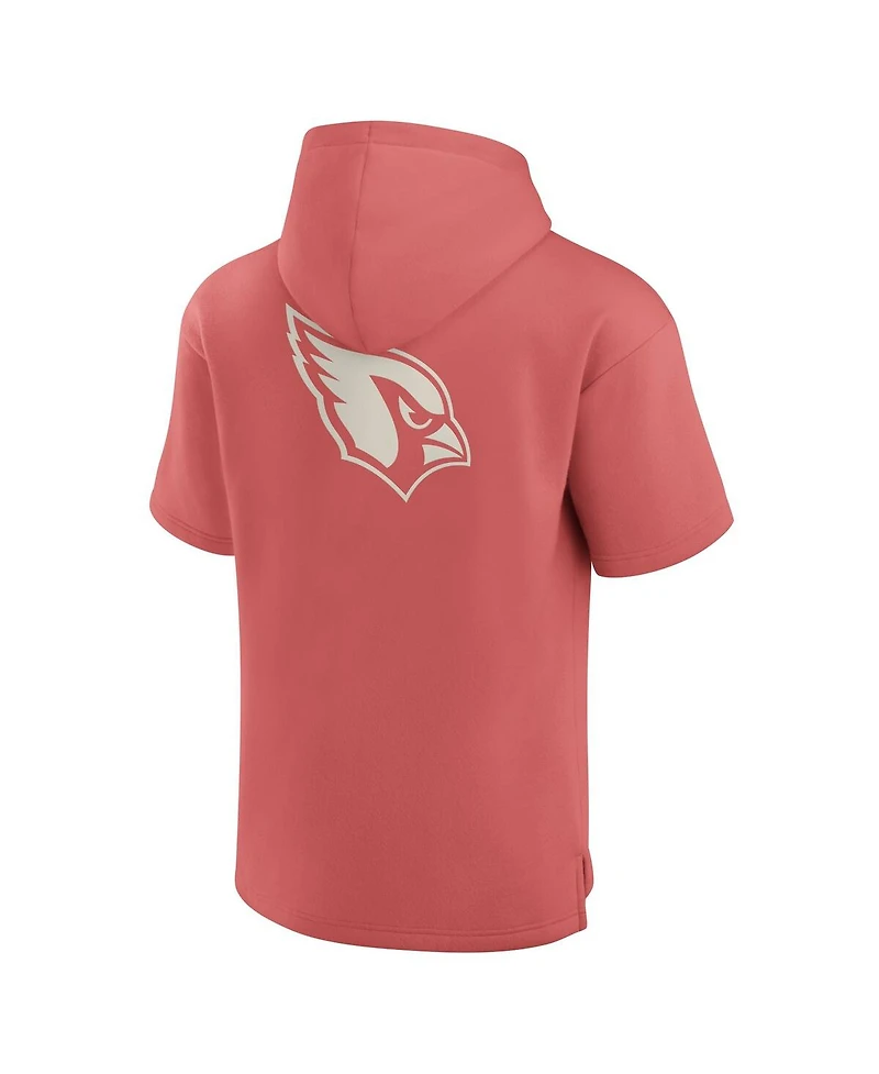 Fanatics Men's Red Arizona Cardinals Elements Future Ground Lettering Short Sleeve Pullover Hoodie