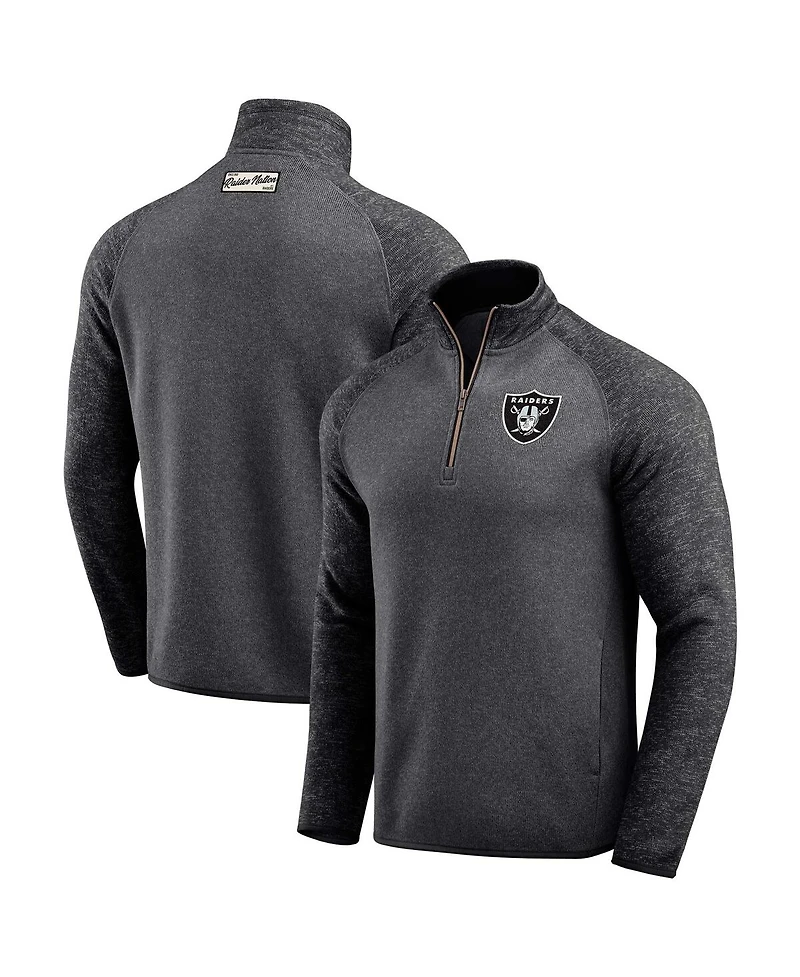 Darius Rucker Collection by Fanatics Men's Black Las Vegas Raiders Tonal Quarter-Zip Jacket