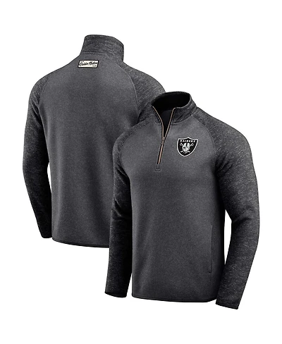 Darius Rucker Collection by Fanatics Men's Black Las Vegas Raiders Tonal Quarter-Zip Jacket