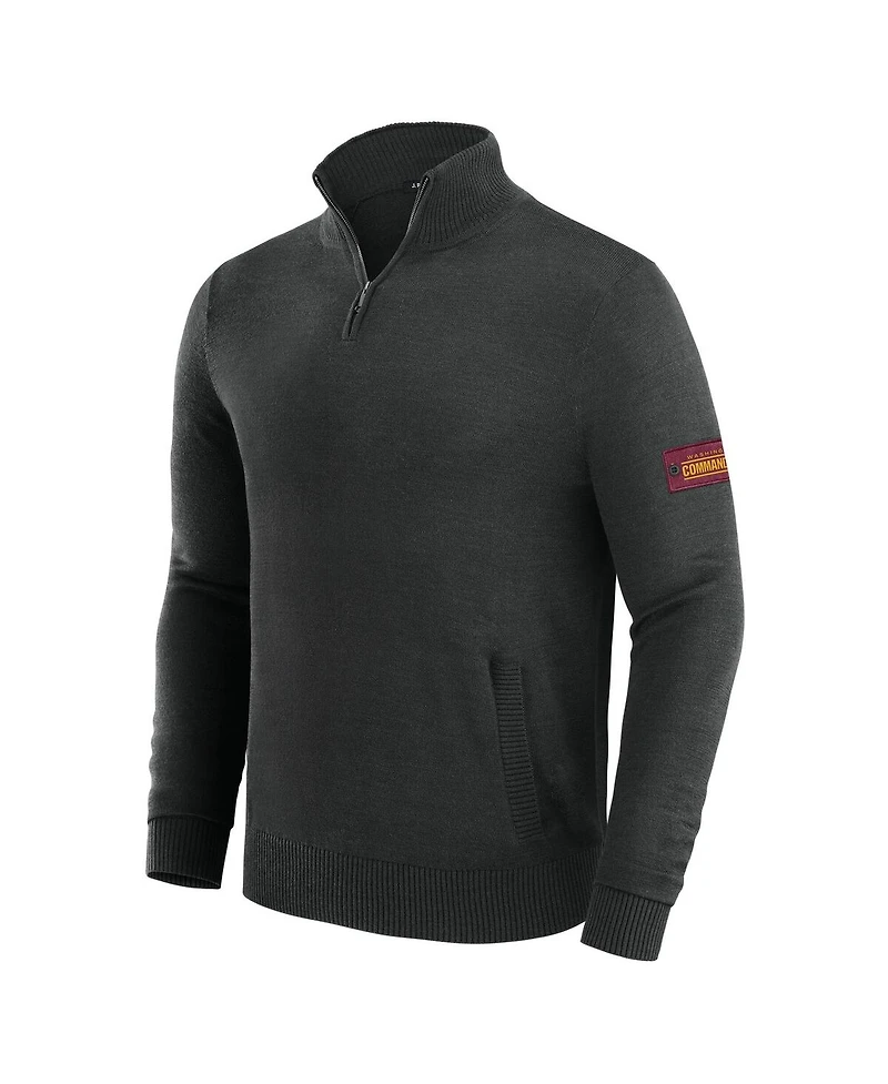 J. Palmer Men's Black Washington Commanders Franchise Quarter-Zip Sweater