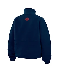 Wear by Erin Andrews Women's Navy New England Patriots Polar Fleece Half-Zip Jacket