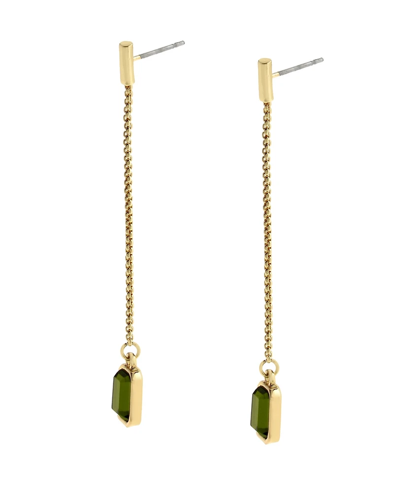 Steve Madden Olivine Gem Linear Earrings