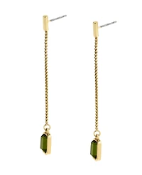 Steve Madden Olivine Gem Linear Earrings